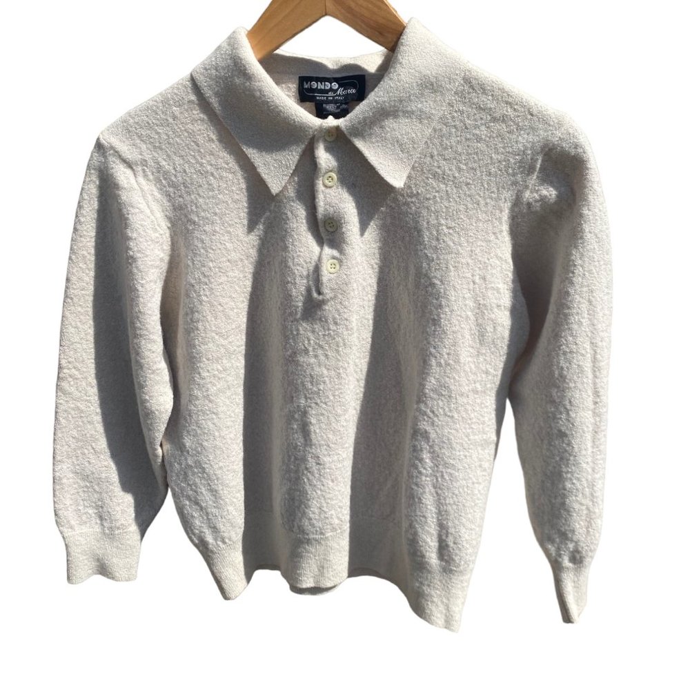 MONDO Di Marco Vintage Men’s Wool Cream collared sweater sz L/52